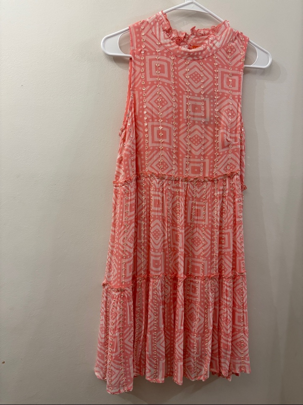 Oliphant - Tuckernuck - NWT ruffled Sleeveless Tiered mini Dress - small
